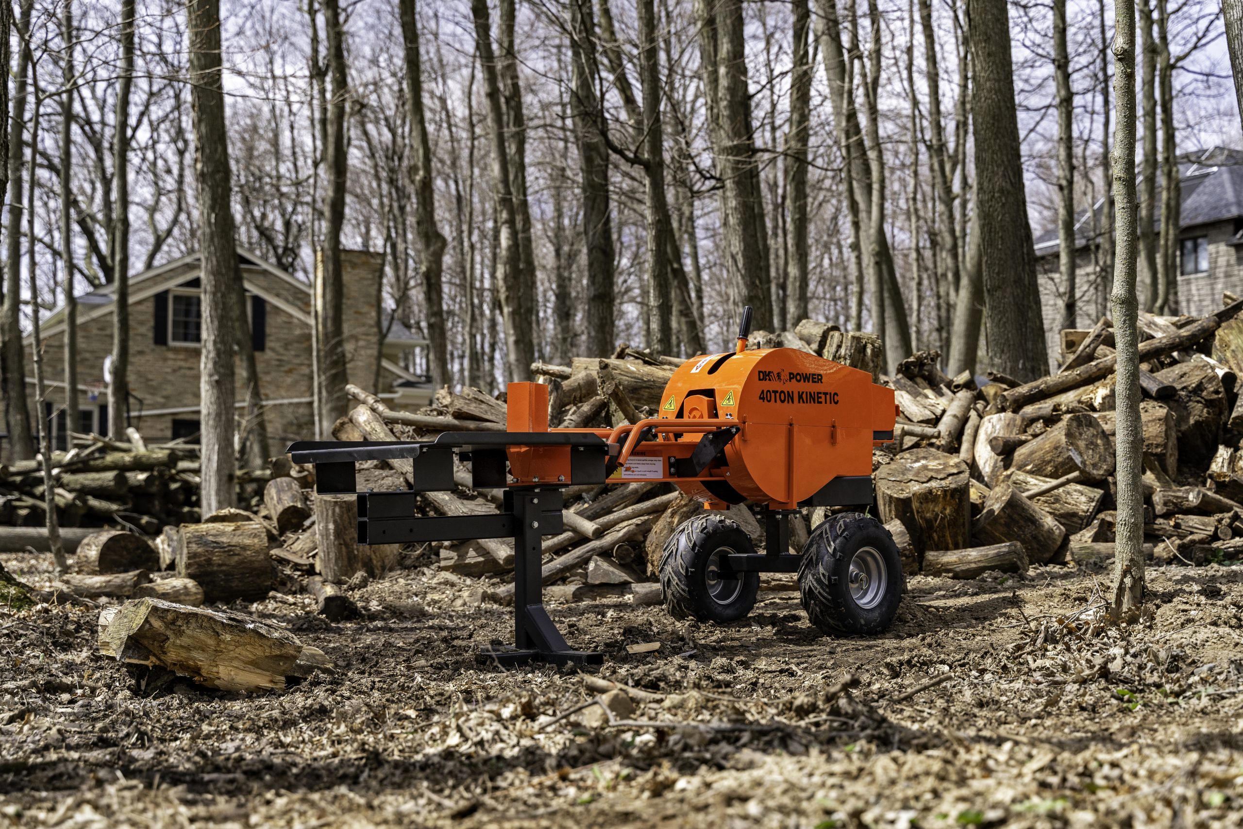 DK2 40-Ton 7 HP 208cc Certified Commercial Horizontal Kinetic Log Splitter  with Kohler Engine & 1-Sec Cycle Time OPS240 - The Home Depot
