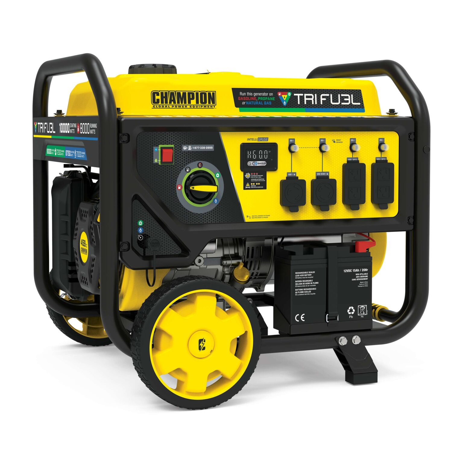 Champion 8000 Watt Tri Fuel Generator with CO Shield® 100416